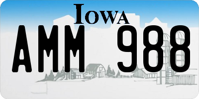 IA license plate AMM988