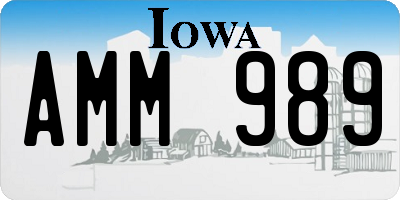 IA license plate AMM989