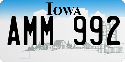 IA license plate AMM992