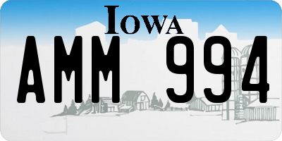 IA license plate AMM994