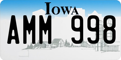 IA license plate AMM998