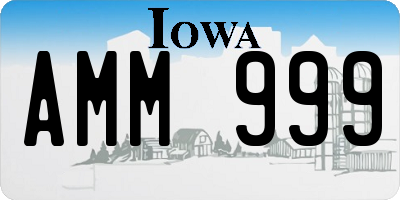 IA license plate AMM999
