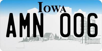 IA license plate AMN006