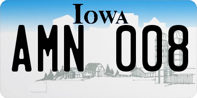 IA license plate AMN008