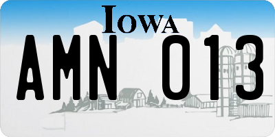 IA license plate AMN013