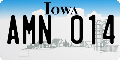 IA license plate AMN014