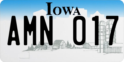 IA license plate AMN017