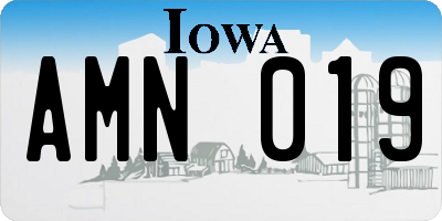 IA license plate AMN019