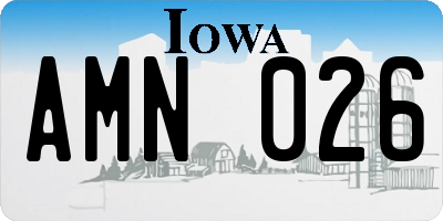 IA license plate AMN026