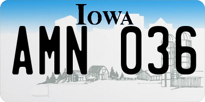 IA license plate AMN036