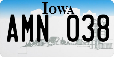 IA license plate AMN038