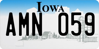 IA license plate AMN059