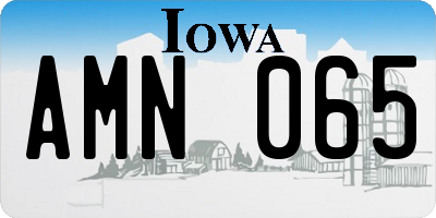 IA license plate AMN065