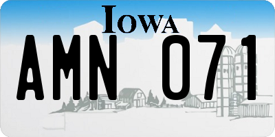 IA license plate AMN071