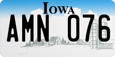 IA license plate AMN076