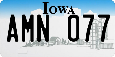 IA license plate AMN077