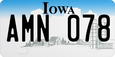 IA license plate AMN078