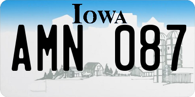 IA license plate AMN087