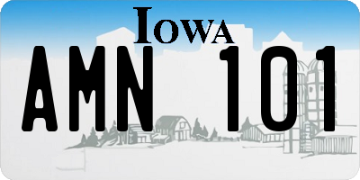 IA license plate AMN101