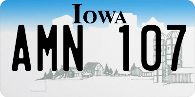 IA license plate AMN107