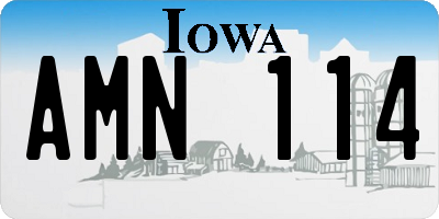 IA license plate AMN114