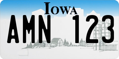 IA license plate AMN123