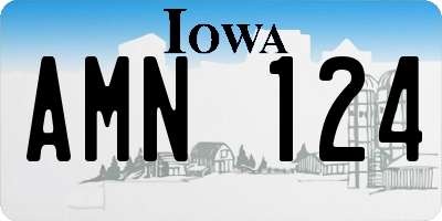 IA license plate AMN124