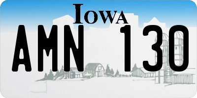 IA license plate AMN130