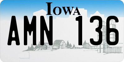 IA license plate AMN136