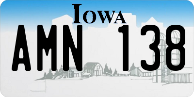 IA license plate AMN138