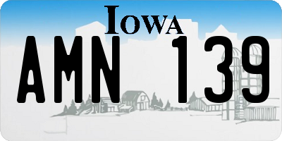 IA license plate AMN139