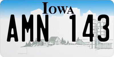 IA license plate AMN143