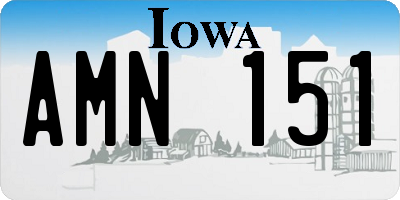 IA license plate AMN151