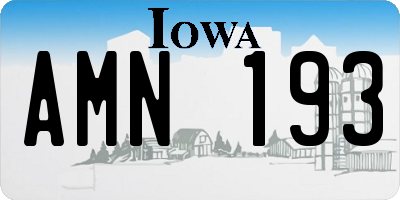 IA license plate AMN193