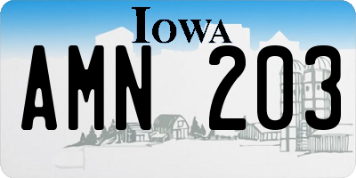 IA license plate AMN203