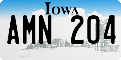 IA license plate AMN204