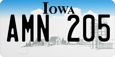 IA license plate AMN205