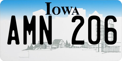 IA license plate AMN206