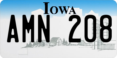 IA license plate AMN208
