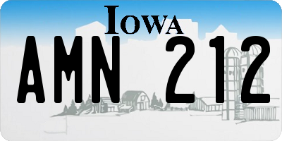 IA license plate AMN212