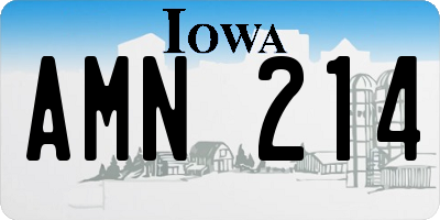 IA license plate AMN214