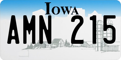 IA license plate AMN215