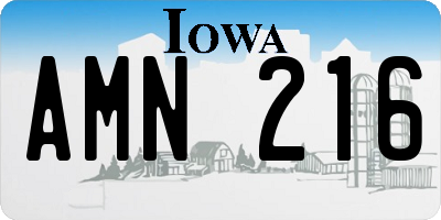 IA license plate AMN216