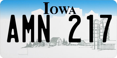 IA license plate AMN217