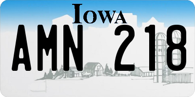 IA license plate AMN218