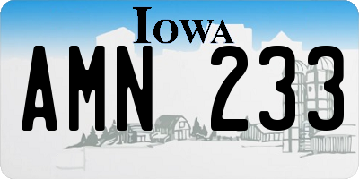 IA license plate AMN233