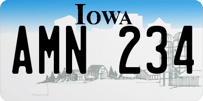 IA license plate AMN234