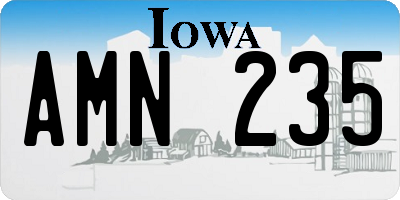 IA license plate AMN235