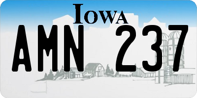IA license plate AMN237