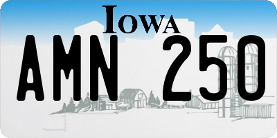 IA license plate AMN250